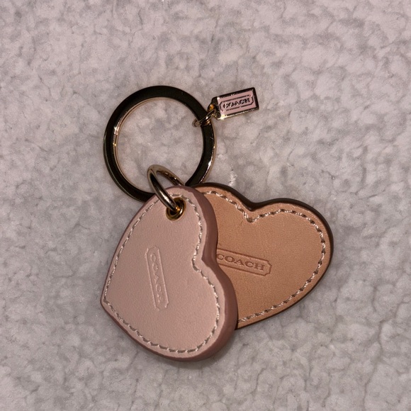 Coach Accessories - Coach Leather Double Heart Keychain